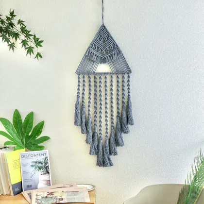 Handmade Boho Party Decorations: White Macrame Dream Catcher Tapestry Suppliers