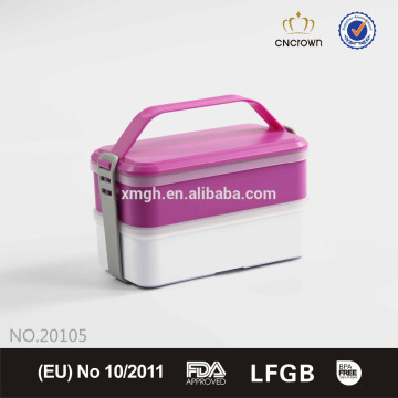 fashion bento portable 2 layer plastic lunch box