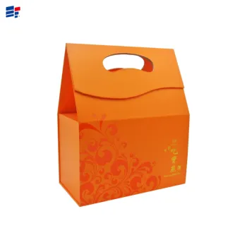 Orange packaging gift box with handle
