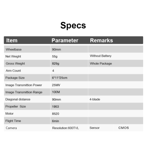 90mm 5.8G 600TVL Camera FPV Racing Drone Quadcopter