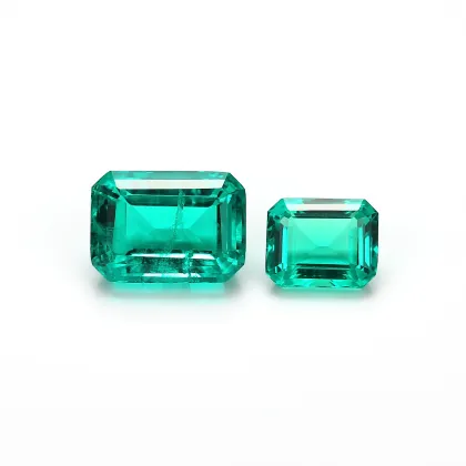 Lab Emerald Colombian Color Emerald cut 14x10