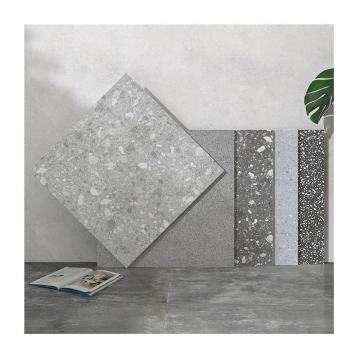 Matte Grey Terrazzo Look Non-Slip Porcelain Bathroom Floor Tiles