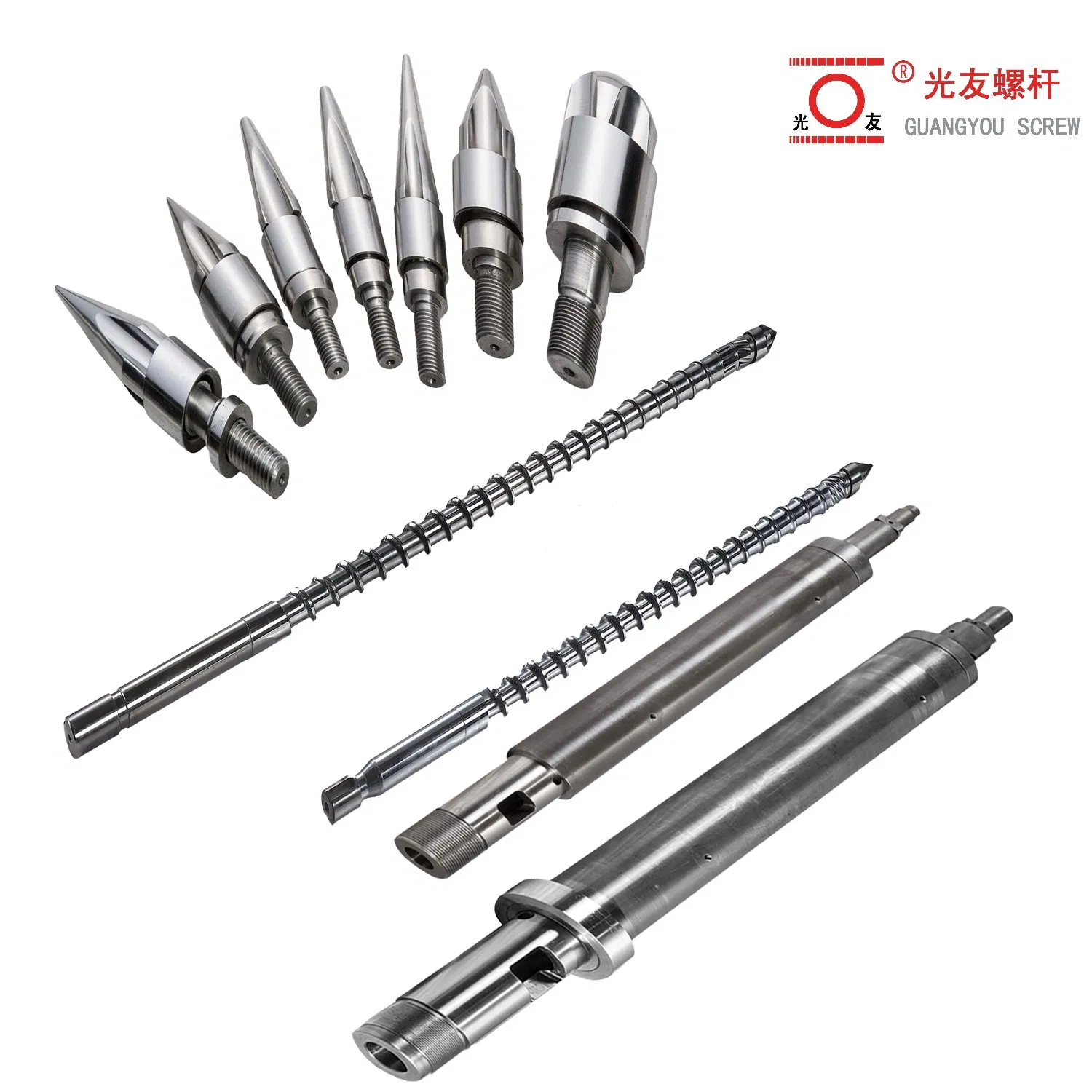 Bimetallic tungsten-carbide-coated injection molding machine screw at mga bahagi ng bariles