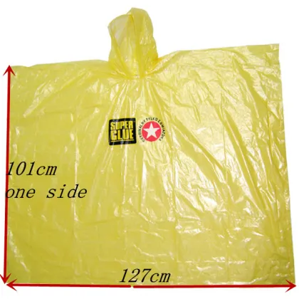 Disposable Adult Plastic Poncho Raincoat