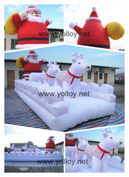 Inflatable Bouncy Santa Reindeer Sleigh Christmas Decoration