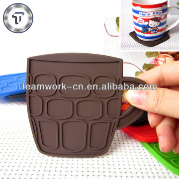 Novelty cup shape silicone coasters