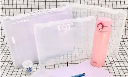Transparent Plastic Storage Box for A4 Paper and Office Supplies