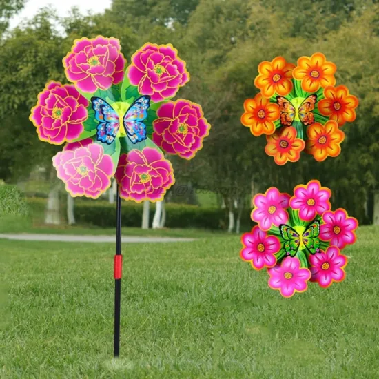 OOTDTY Flower Windmill Wind Spinner Pinwheels Home Garden Yard Decoration Kids Toys New