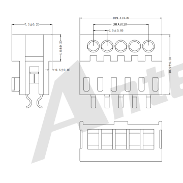 2.50 Pitch Single Row Wafer Connector IDC Type