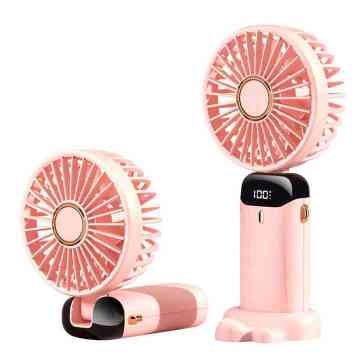 1800mAh Rechargeable Fashion Mini Fan with LED Display and 5 Blades