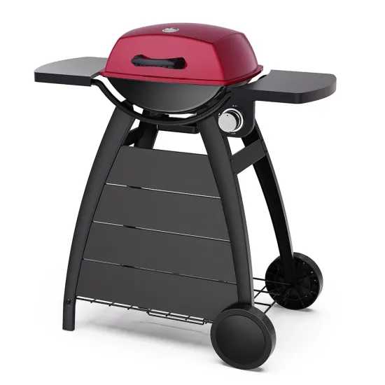 Balcony Grill in Burgundy Color with a Mobile Cart CE Certified