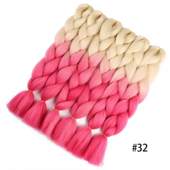 Wholesale 24inch OEM colors box crochet synthetic soft braiding hair omber black bleue original braid jumbo crochet braids