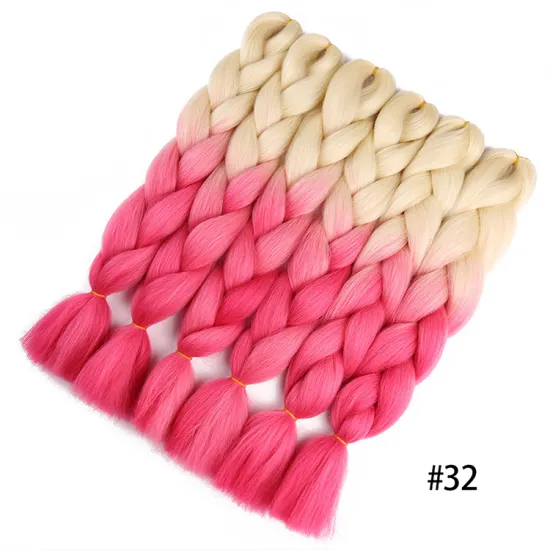Wholesale 24inch OEM colors box crochet synthetic soft braiding hair omber black bleue original braid jumbo crochet braids