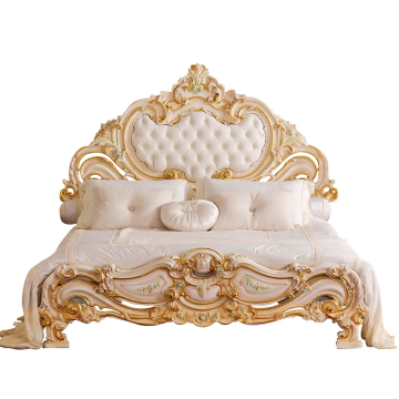 European Style Hand Carved Antique Classic Bedroom Furniture - King & Queen Size Fabric Beds