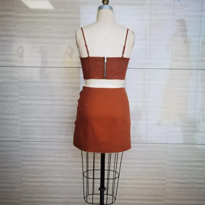 LADIES FASHION SETS SLEEVELESS TOP AND SKIRTS