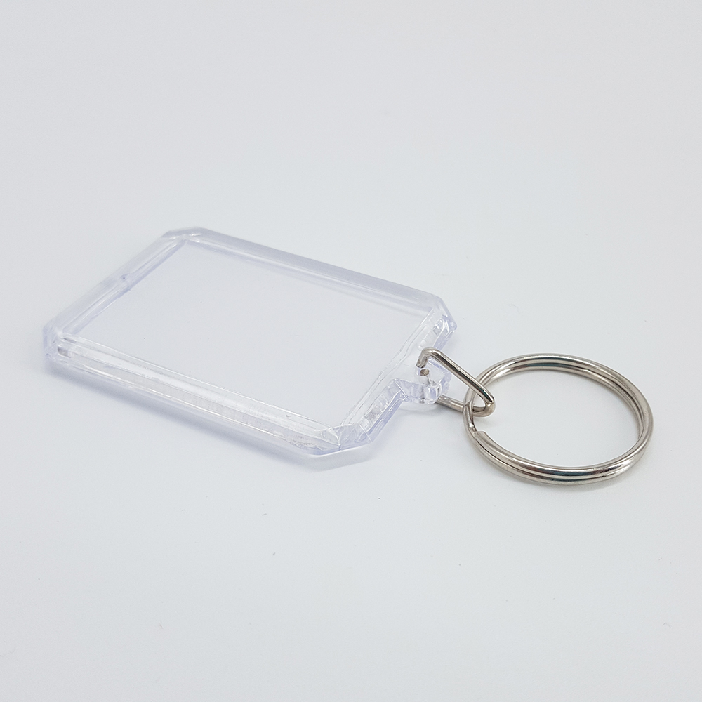 Porte-clé en plastique acrylique transparent carré porte-clé