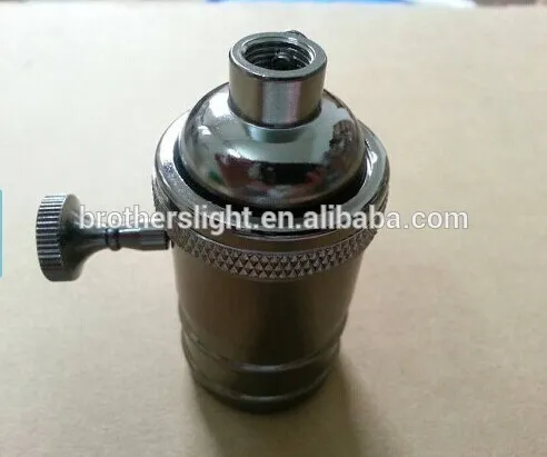 RARE silver vintage edison style light bulb electric light Copper Double Ring socket