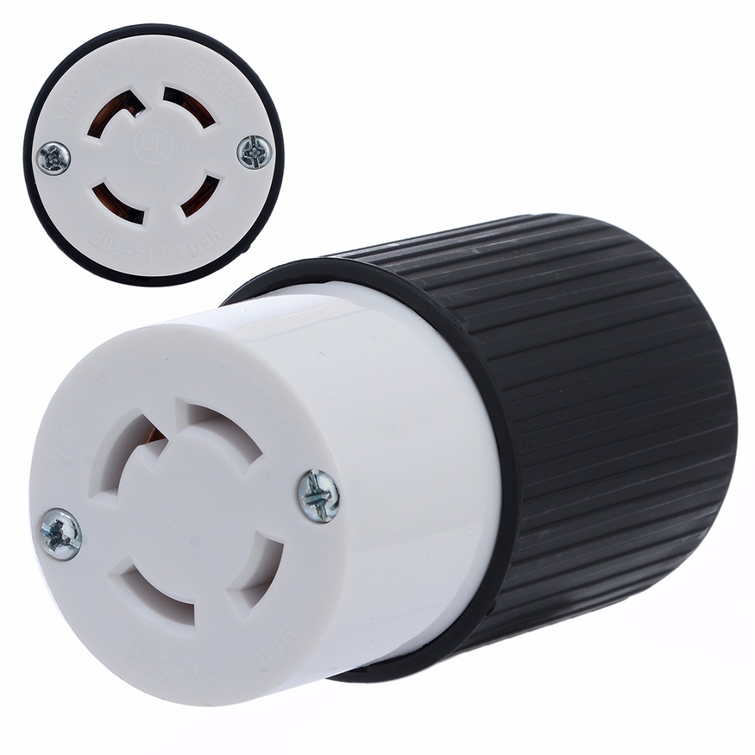 1pc Electrical Supplies Generator Socket 30 Amps Twist Lock 4-Wire Electrical Female Plug Receptacle 125/250V