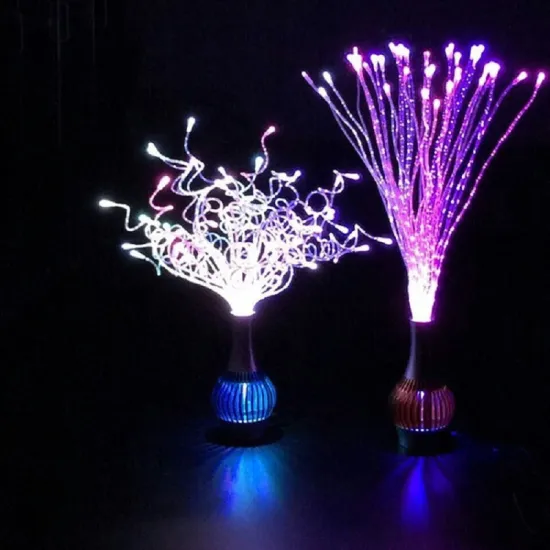 Hot Selling LED Fiber Optic Flower Desk Lamp RGBW Home Decor