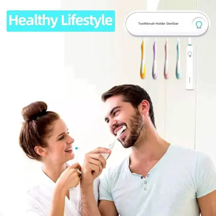 Bathroom toothbrush holder sterilizer