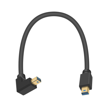 Mini DisplayPort hingga 90 darjah kabel DP mini