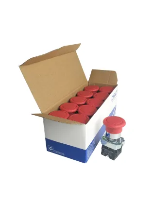 CHNT Emergency Stop Button Switch: NP2-BS542, 545 Hole, 22mm Self-Locking Mushroom Head