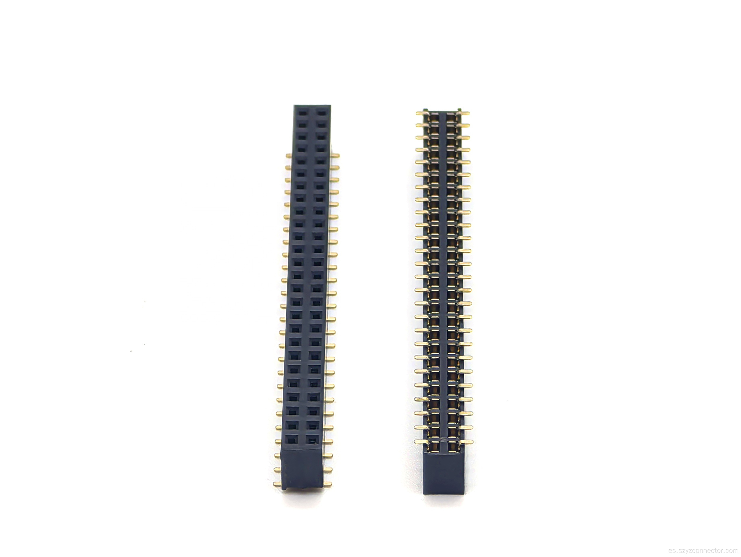 Conector hembra de 2,54 mm de doble fila SMT PA9T