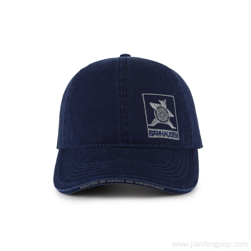 cotton twill woven label sandwich Washed Dad Hat