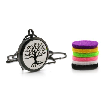 PVD plated black locket pendant