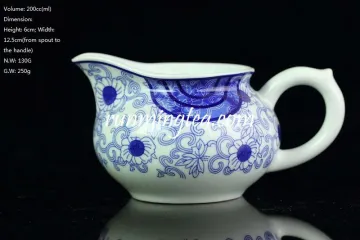 "Orchid Ratan" Painting Blue & White Porcelain Pitcher, 200cc/pitcher