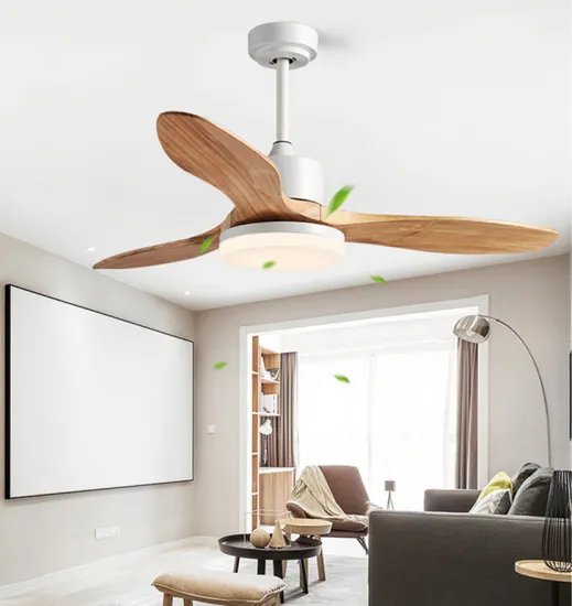 high quality LED Ceiling Fan For Living Room Nordic Wooden Ceiling Fans With Lights 48 Inch Blades Cooling Fan Remote Fan Lamp