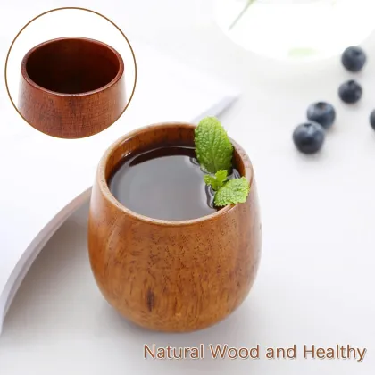 Natural Solid Wood Modern Design Coffee Mug for Hot Drinks Tea Coffee