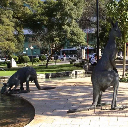 Large kangaroo statue bronze sculpture