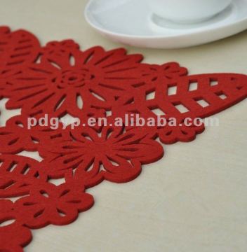 Newest style colour felt felt flower laser cutting felt coaster