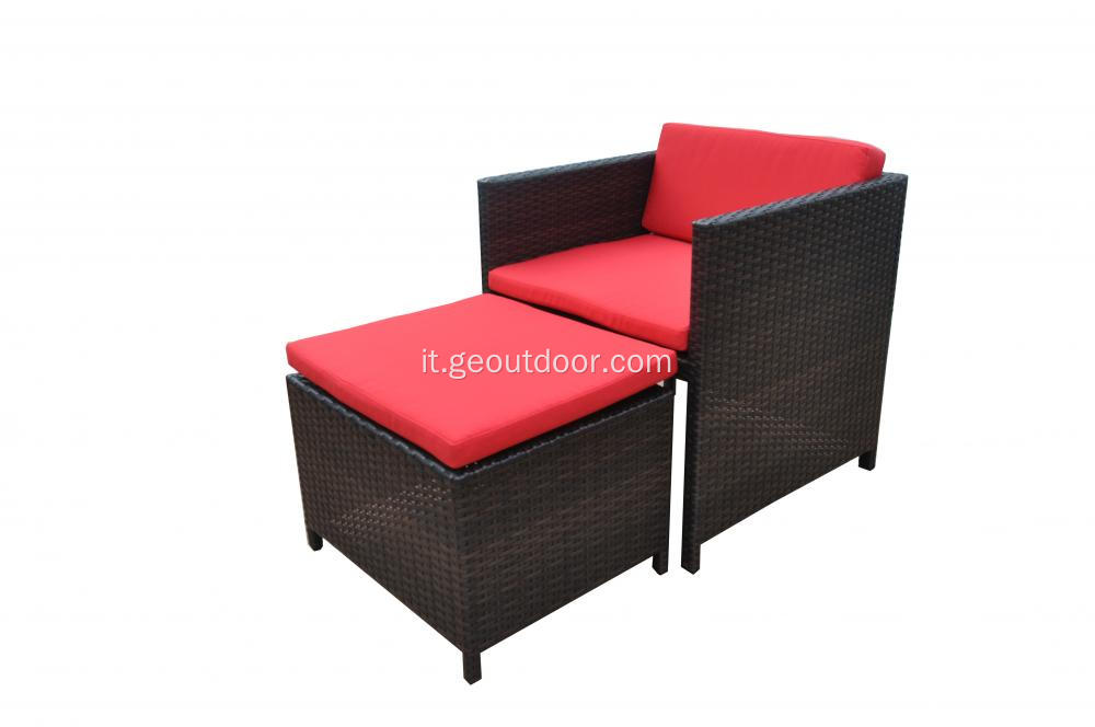 intreccio in rattan cubo con set da pranzo con struttura in alluminio