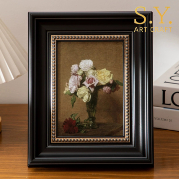 Vintage Floral Oil Painting Photo Frame