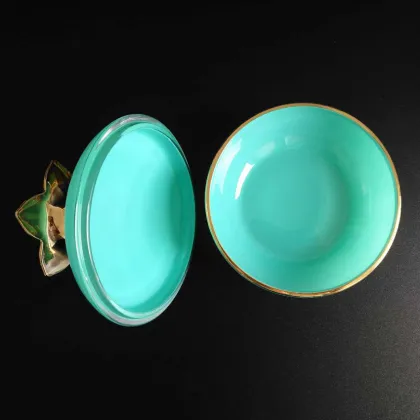 persimmon shaped crystal glass candle jar