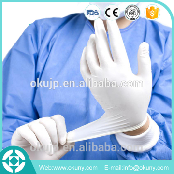 Disposable natural medical latex gloves