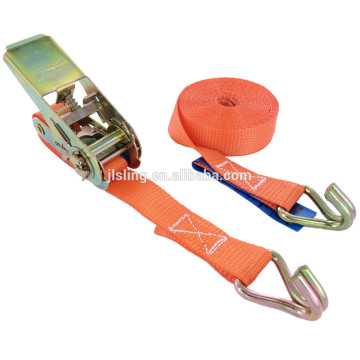 ratchet webbing belt/28mm 1500kg J hook for webbbing cargo lashing strap