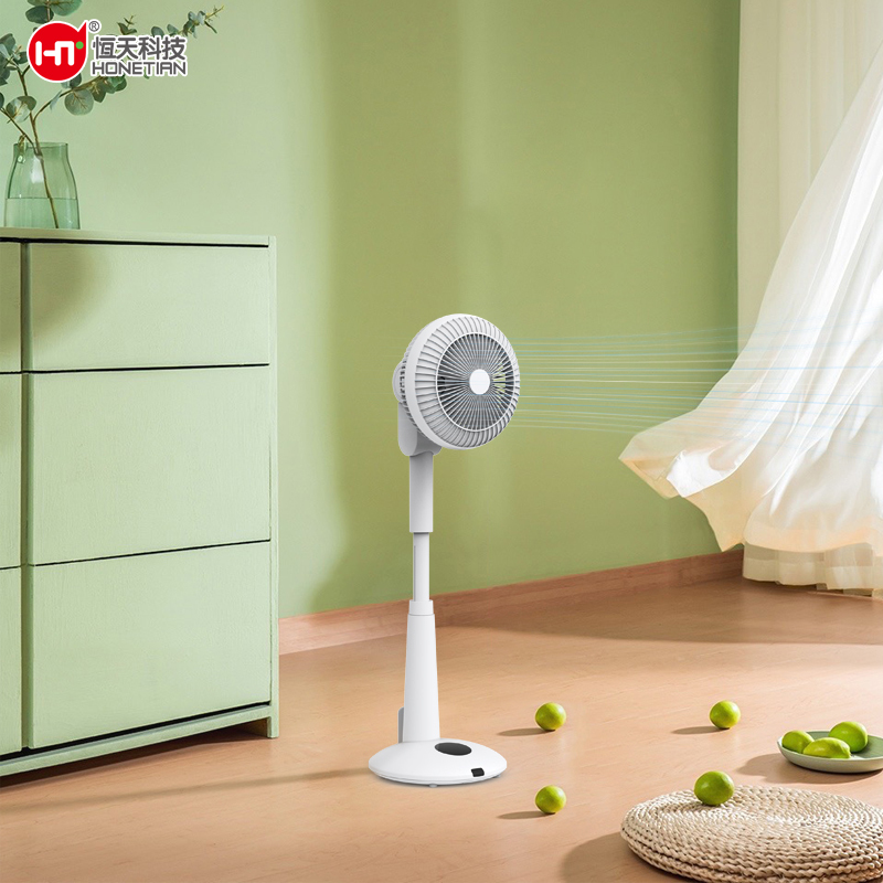 HONETIAN LED display remote control auto oscillation night light 12 speeds 4 modes 12 timer 6 inches DC circulator stand fan