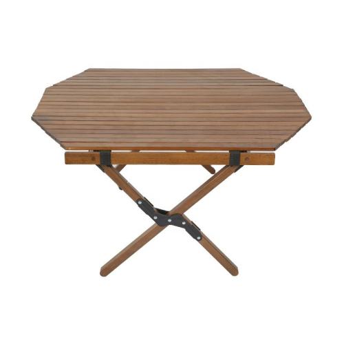 folding camping table Polygonal Egg Roll Tables for Camping Walnut Color Manufactory