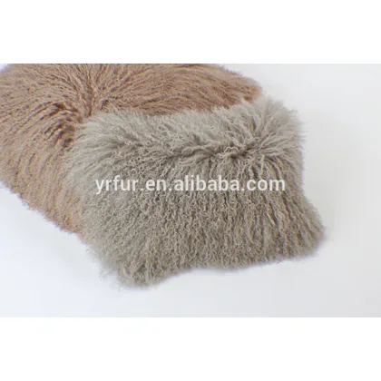 YR906 Cheap Wholesale Fur Pillows/Tibet Sheep Fur Pillows