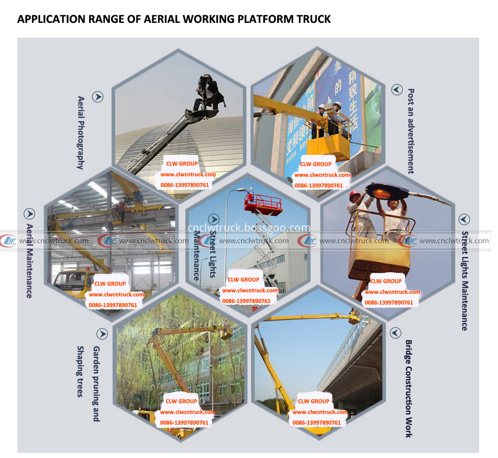 application range of aerial working platform truck logo