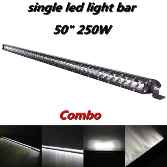 Single Row 50" 250W 5W Cre-e LED Combo High Performance LED Light Bar 4x4 Off Road Jee-p SUV ATV Truck Car Boat