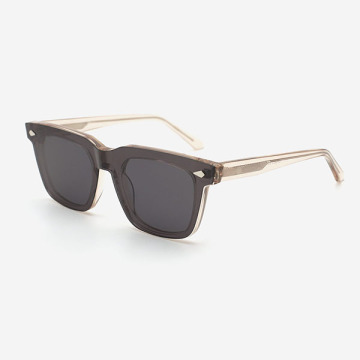 Square Acetate Unisex Clip-On Sunglasses 23A8064