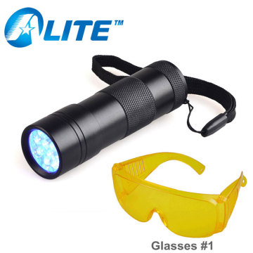Hot Tail Button 3X AAA Battery Black Light Torch Detector 12 LED UV Flashlight