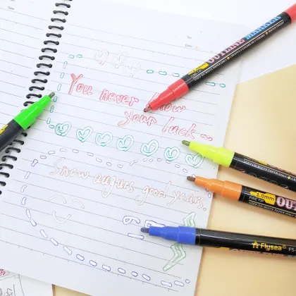 Glitter Two-Line Outline Marker Pen Set - New Arrival Double Line Pens