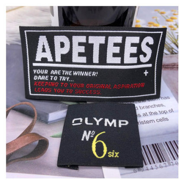 Custom Woven Garment Labels: High Density Cotton Fabric Neck Center Fold Logo Tags