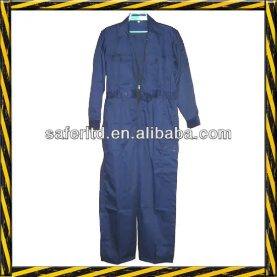 Blue cotton boiler suit, industrial boiler suit for men