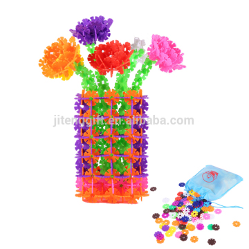 snowflake building blocks toys box of small baby children dolls